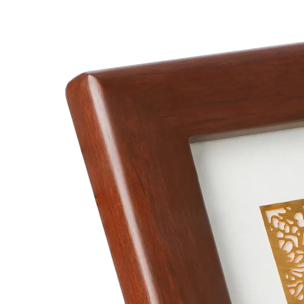 24K Gold Plated Tree of Life Encased in Teakwood Frame - Image 4